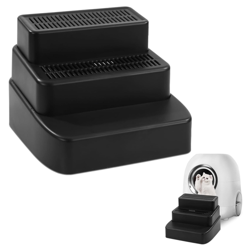 Adjustable 3 Steps Litter Box Ramp with Filter Fun 2