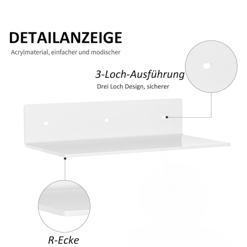 Acrylic Floating Shelf Small Storage Rack Wall-Mou 2