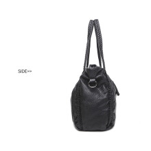 Modische PU-Ledershultasche für Frauen mit geflochtener Detail – Perfektes Geschenk