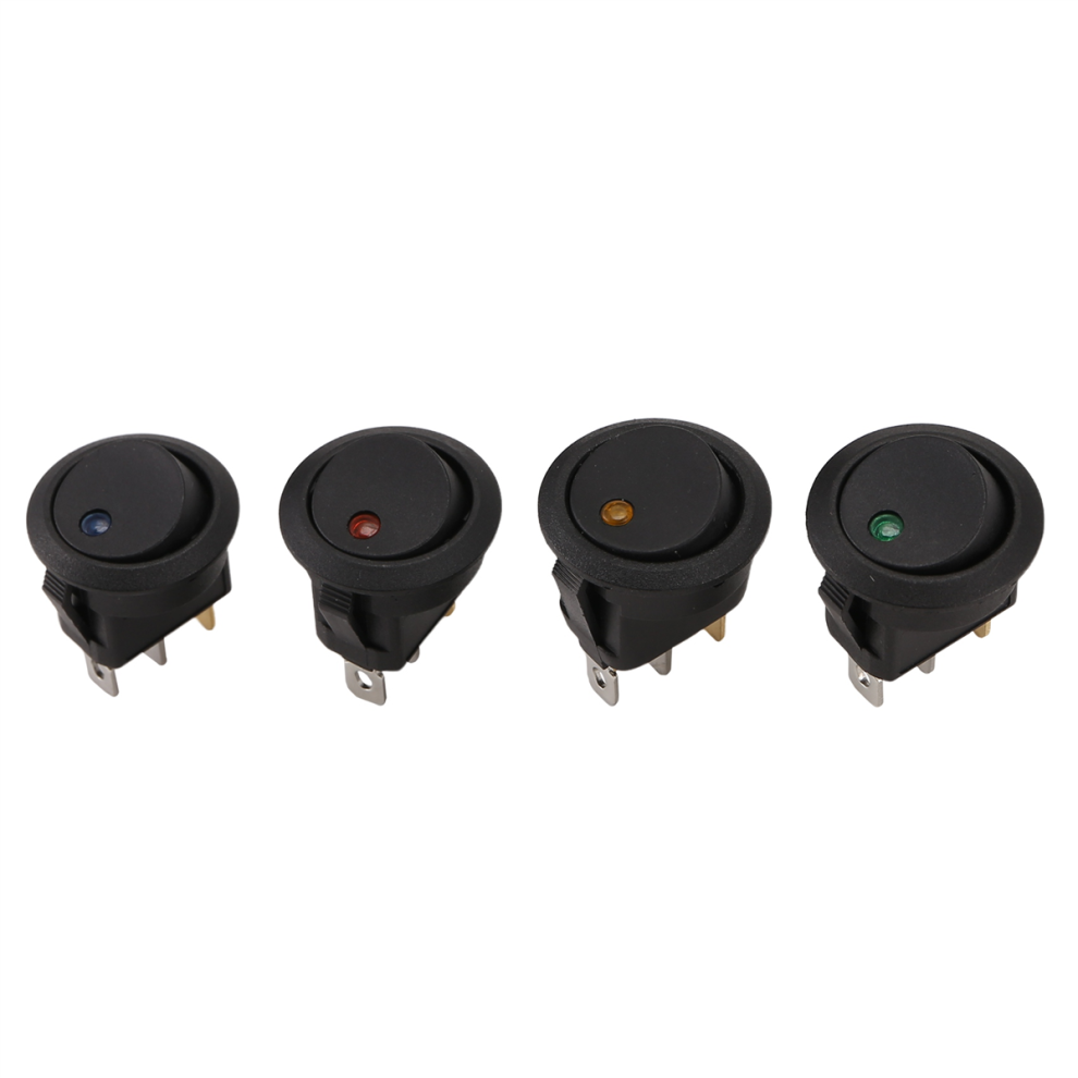 24Pcs Round Dot Rocker Toggle Switch 20A 12V Dc On/Off Control 4851612503139