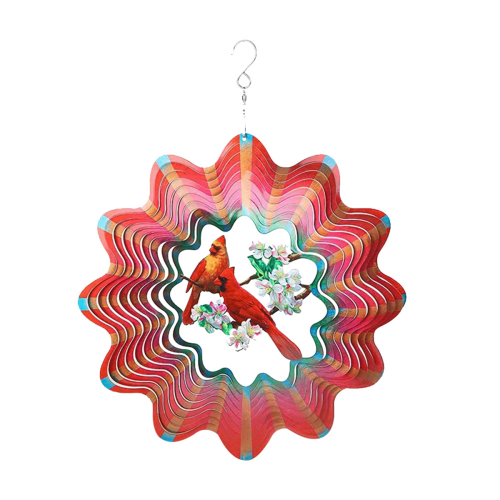12Inch Cardinal Wind Spinners Outdoor