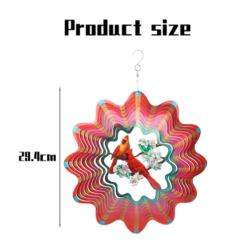 12Inch Cardinal Wind Spinners Outdoor 2