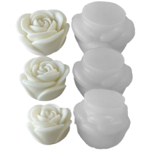 3 PCS Blume Aromatherapie Kerze Silikon Form Rose Herstellung Werkzeuge