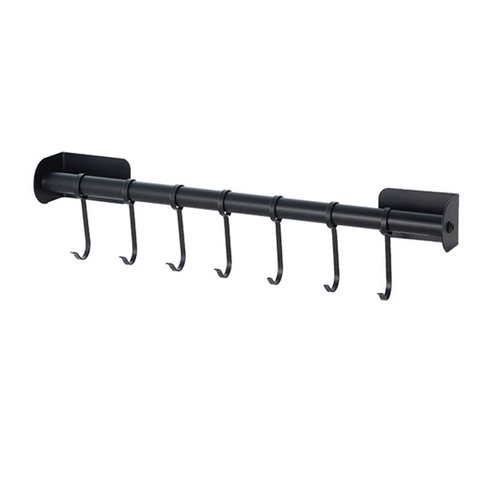 Hook Hanging Rod Rack Free Punching Storage Wall-Mounted Rack L-Black-image-OPC-PJY75ZX-NEW