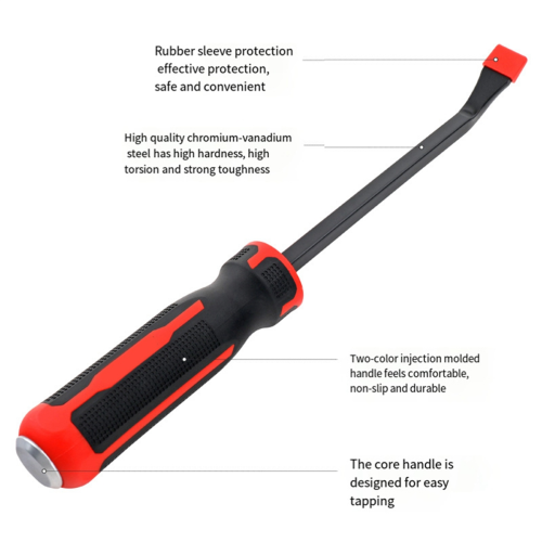 Multi-Function Long Pry Tire Crowbar Strike Cap Nail Puller 8 Inch 2