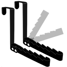2 Pack Over The Door Hooks Hanger, for Clothes, Coats, Towels, Black