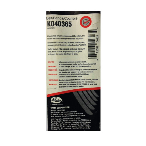 Gates K040365 Micro-V Serpentine Drive Belt 2