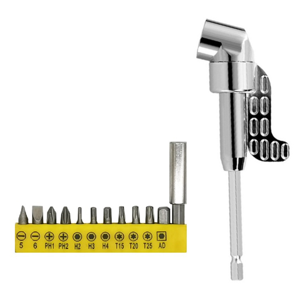 105 Degree Right Angle Drill Adapter And Bend Screwdriver Bit,Long 4851612556395
