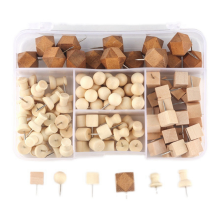 130 Reißzwecken aus Holz, geometrische Form, für Heimwerker- und Bastelbedarf
