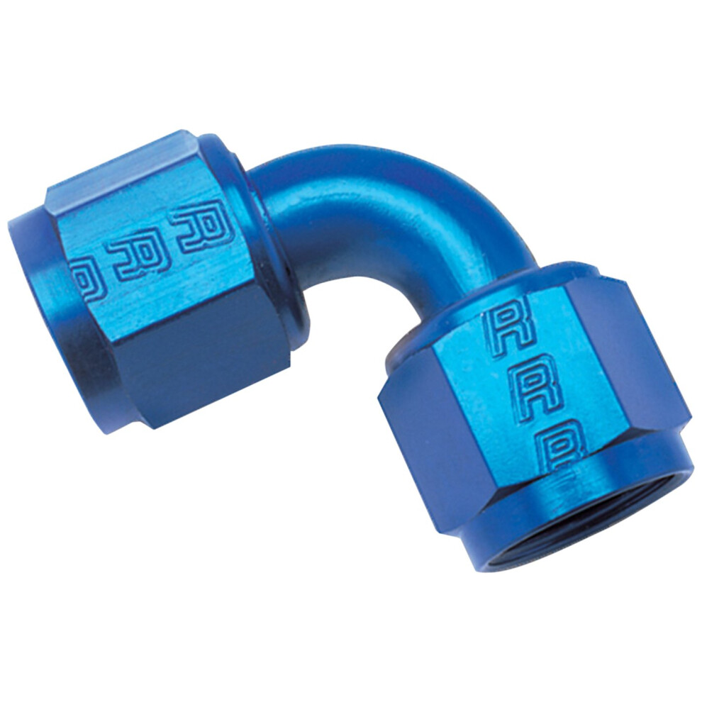 Edelbrock 640170 Anodized Aluminum -8An 90-Degree Swivel Coupler Blue 087133401706