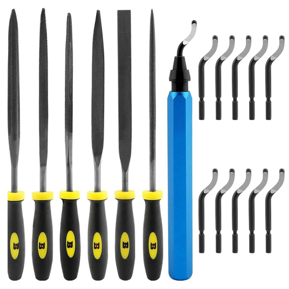 Diy With 6Pcs Needle Files Woodworking 10 Blades Deburring Tool Kit 4852154383319
