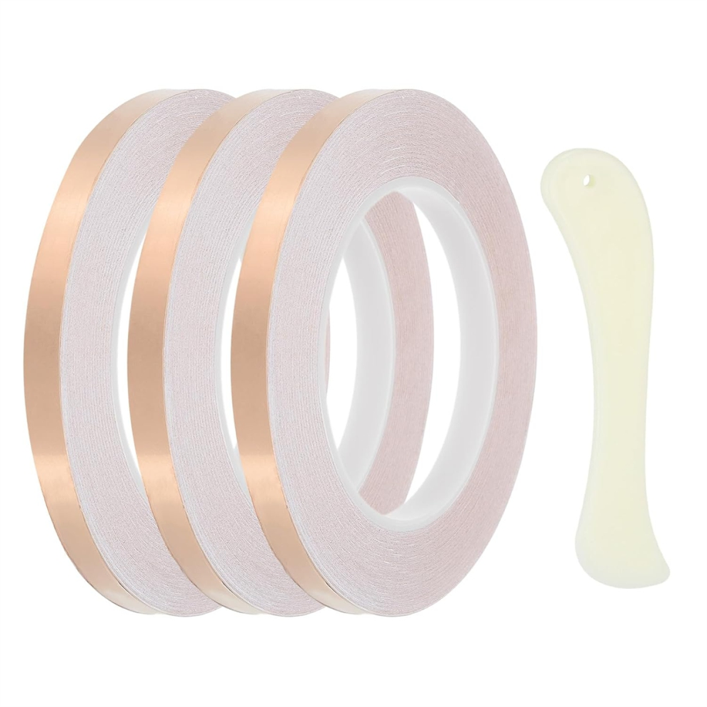 36 Yard 3/8 Inch Copper Foil Tape, 3 Roll Copper Tape Single-Sided 4854137501406
