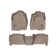 WeatherTech Revtements de sol sur mesure pour Sierra Silverado 1re et 2e ranges (45003-1-4) Tan