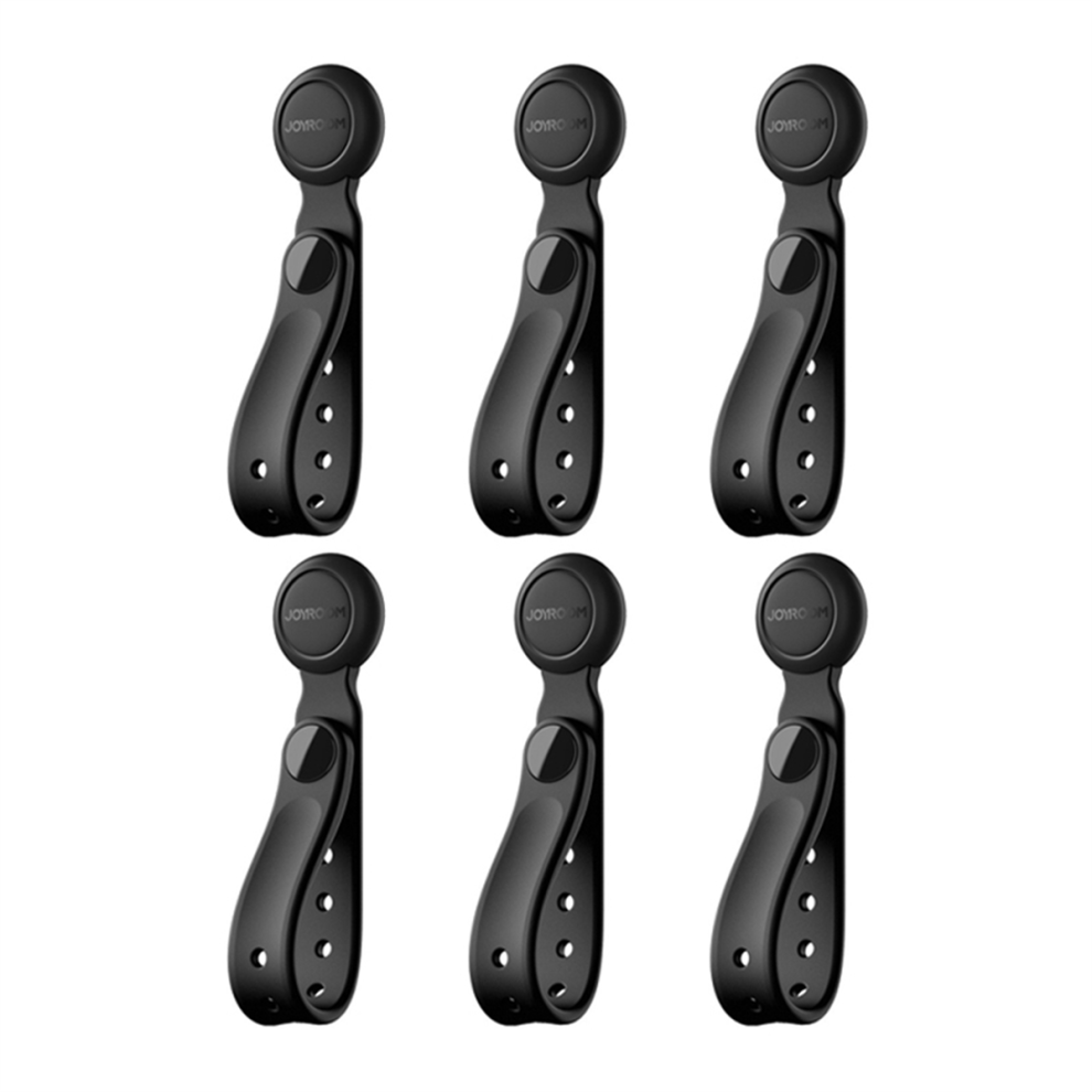 6Pcs Magnetic Cable Management Ties Wire Organizer Black 4852154361447