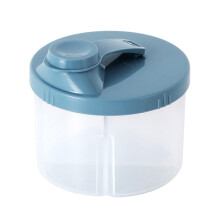 4 Grid Portable Infant Milk Powder Storage Box Container for Travel and Snacks, Grey Blue, BPA-Free, Compact Design