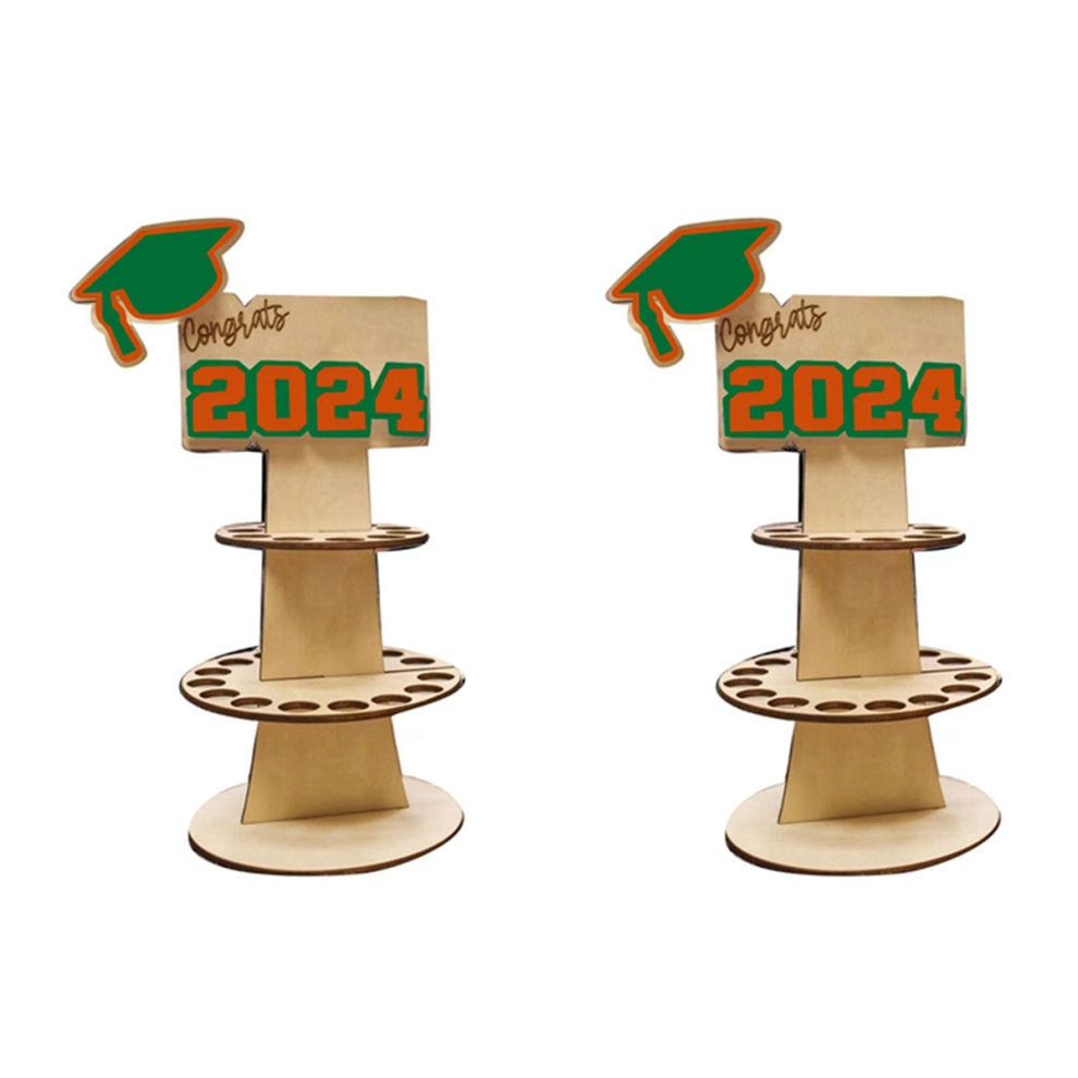 2PCS 2024 Graduation Wallet Money Holder,Green Hat Orange Lettering-image-OPC-PJY89WX-NEW