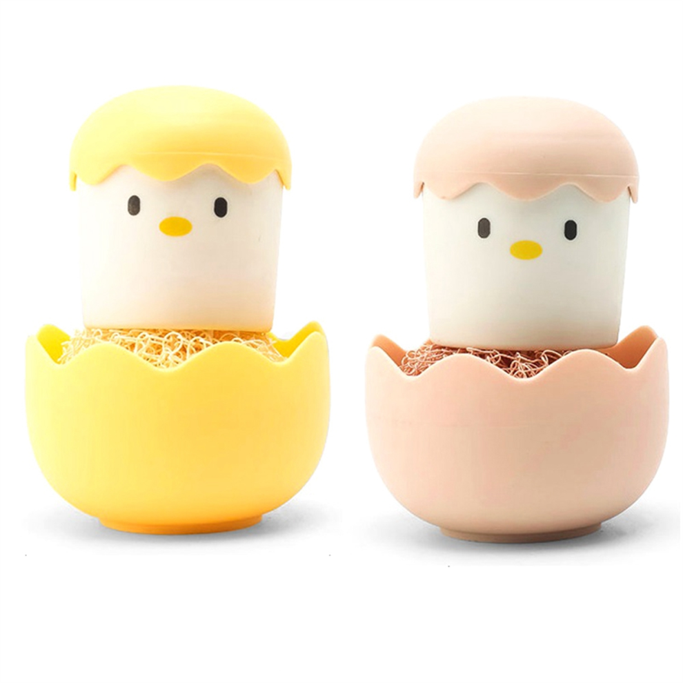 2 Pcs Egg Cleaning Brush Chick Brush Cute Egg Shape Scrubber-image-OPC-PJY8KCY-NEW