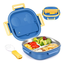 Stainless Steel Kid Bento Box for Ages 1 to 3 Blue