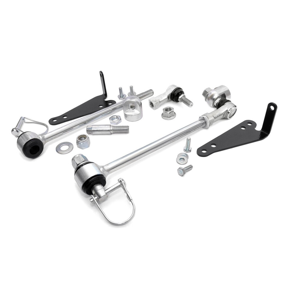Rough Country Front Sway Bar Disconnects For 1997-2006 Wrangler Tj | 2.5"""" - 1129 Black 843030101237