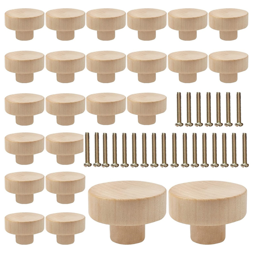 Round Wooden Drawer Knobs Wooden Cabinet Furniture Drawer Pulls 4854137509204