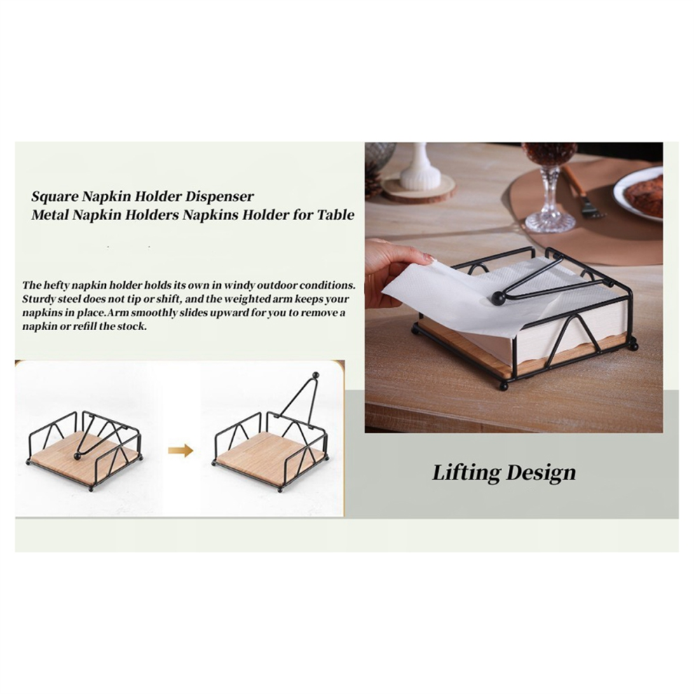 Napkin Holder for Table, Flat Napkin Holder with Weighted Arm B-image-OPC-PJY8NFJ-NEW