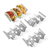 Taco-Halter-Ständer, 4er-Pack Edelstahl-Ständergestell mit Griffen