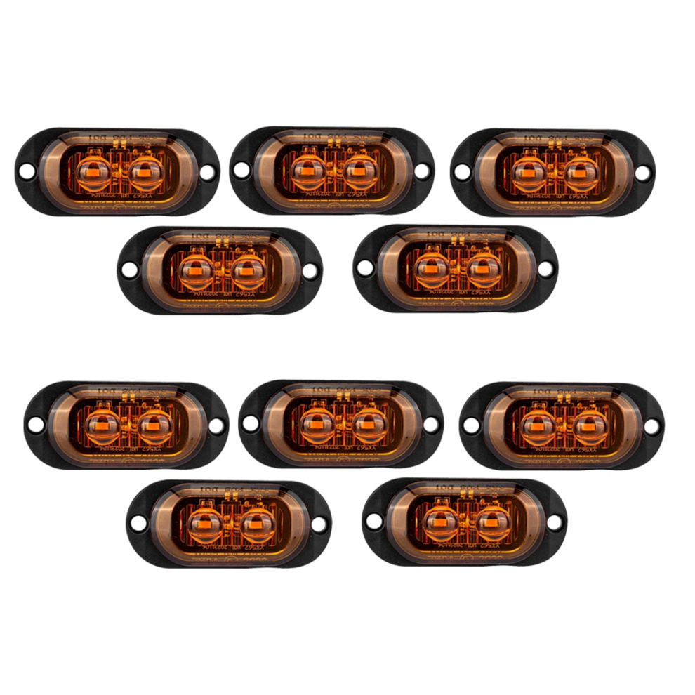 10Pcs 12V-24V 2Led Car Side Marker Lights Turn Signal Lights Yellow 4852154358614