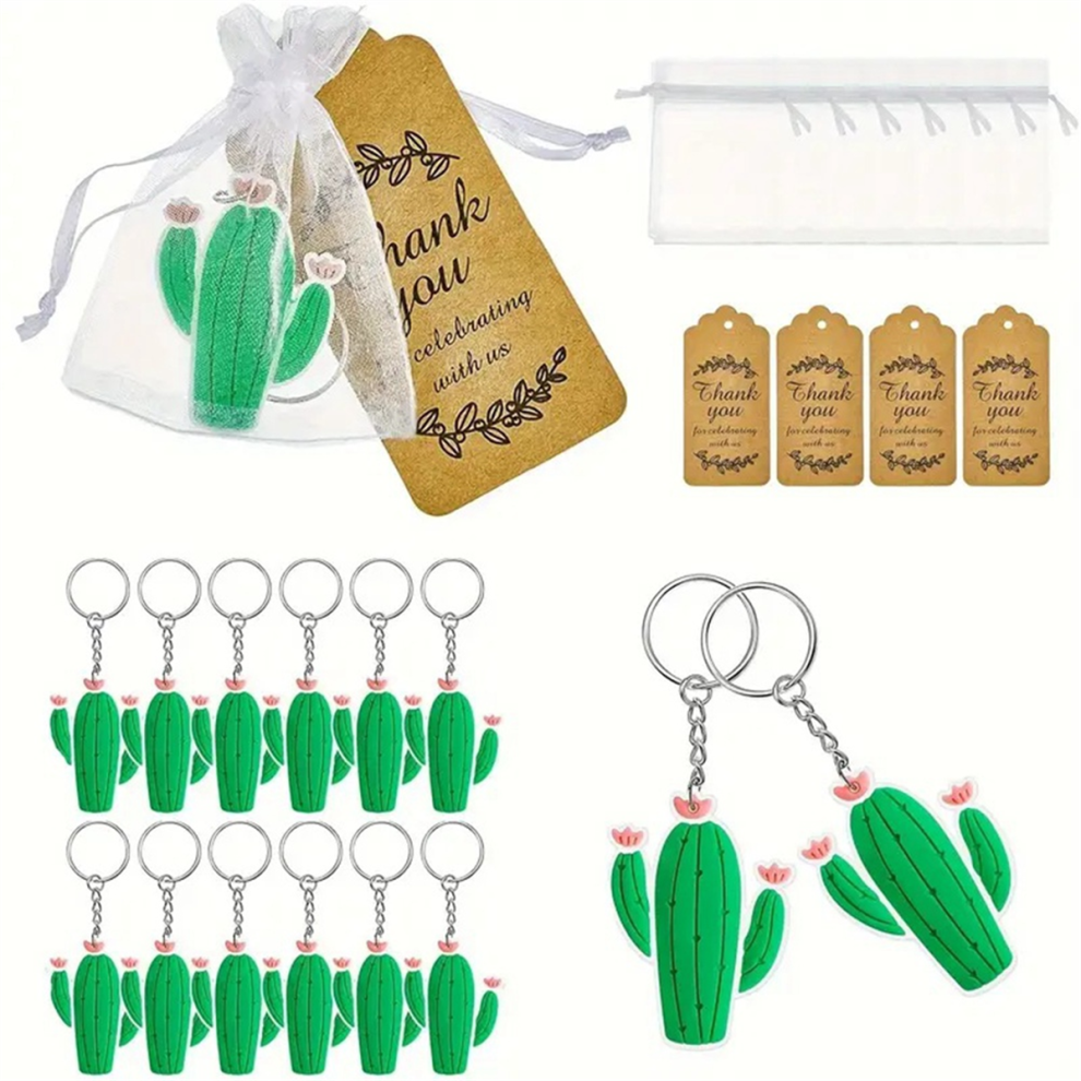 Cute Cactus Keychains Cactus Party Decorations with Thank Kraft Tags-image-OPC-PJY8QBP-NEW