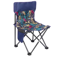 Blue leaf pattern Small outdoor folding chair, camping picnic chair
