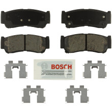 BOSCH BE1297H Bl keramiska skivbromsbelggset med hrdvara - kompatibel med utvalda Hyundai Santa Fe; BAK