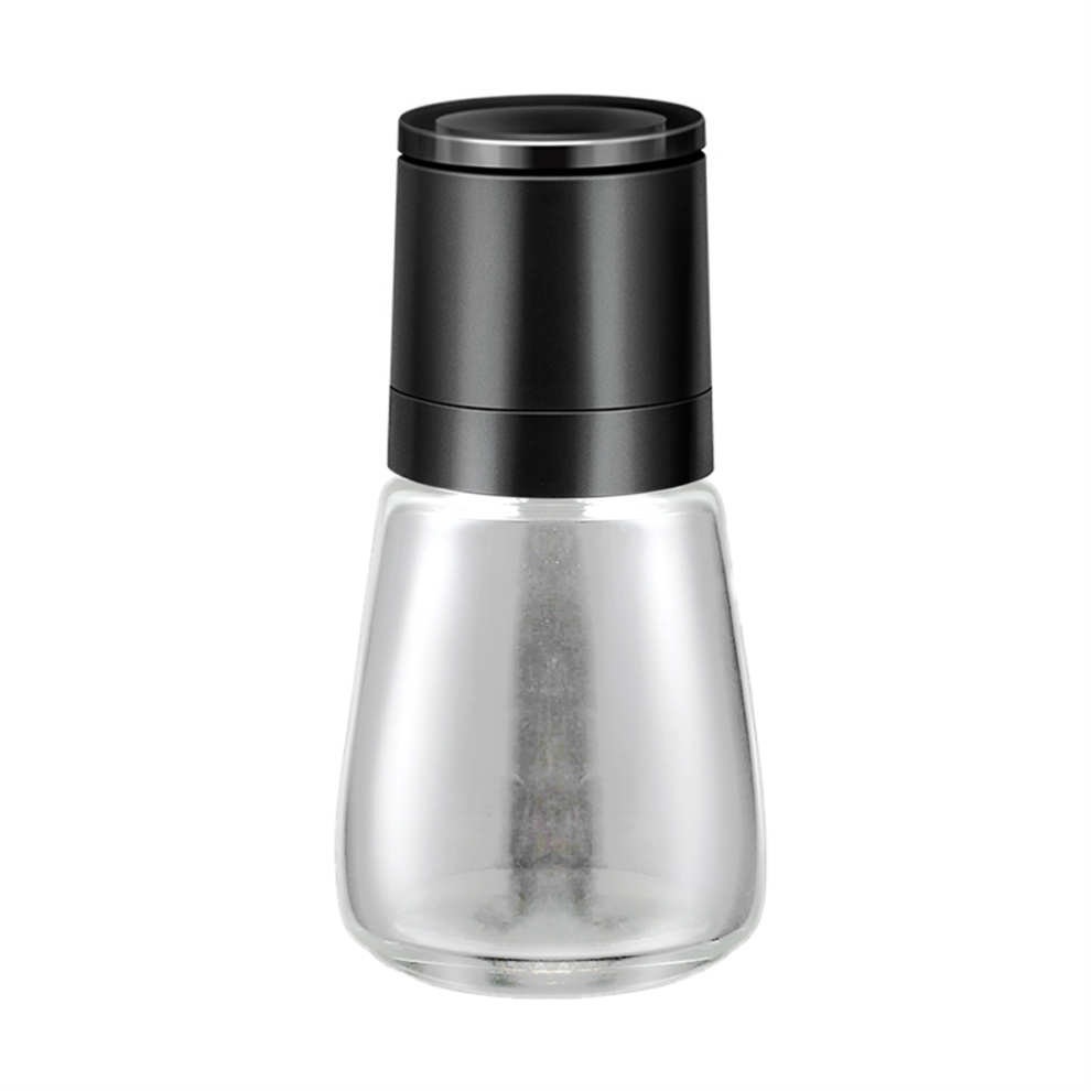 Manual Salt Pepper Grinder Transparent Grinder Kitchen Gadgets Black 4853609595776