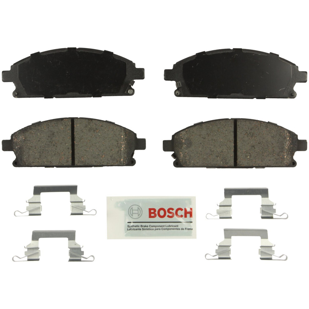 Bosch Be691h Ceramic Disc Brake Pad Set With Hardware - Compatible With Select Infiniti Q45 Qx4; Nissan Pathfinder X-Trail; Front Blue 077212005611