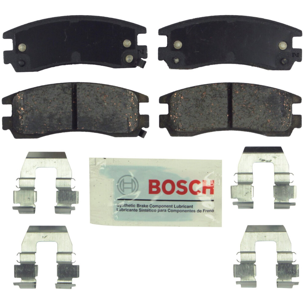 Bosch Be698h Ceramic Disc Brake Pad Set With Hardware - Compatible With Select Buick Century Regal; Chevrolet Impala Monte Carlo; Oldsmobile; Blue 077212005628