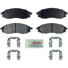 BOSCH BE830H Blauer halbmetallischer Scheibenbremsbelagsatz mit Hardware – kompatibel mit ausgewählten Nissan Frontier Xterra; FRONT