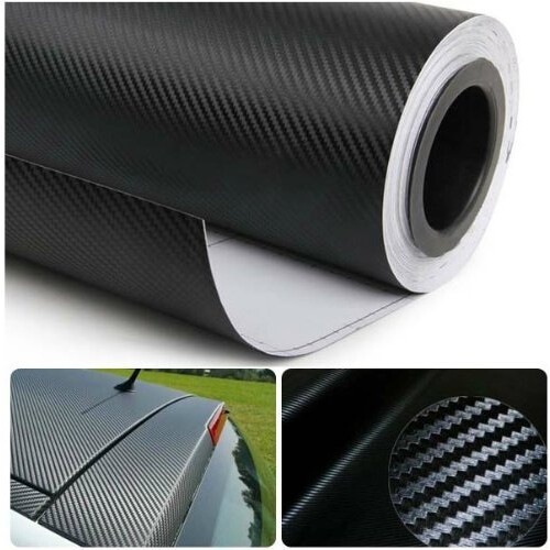 Pellicola in Vinile 3D Carbonio Twill (24" X 60", Nera)