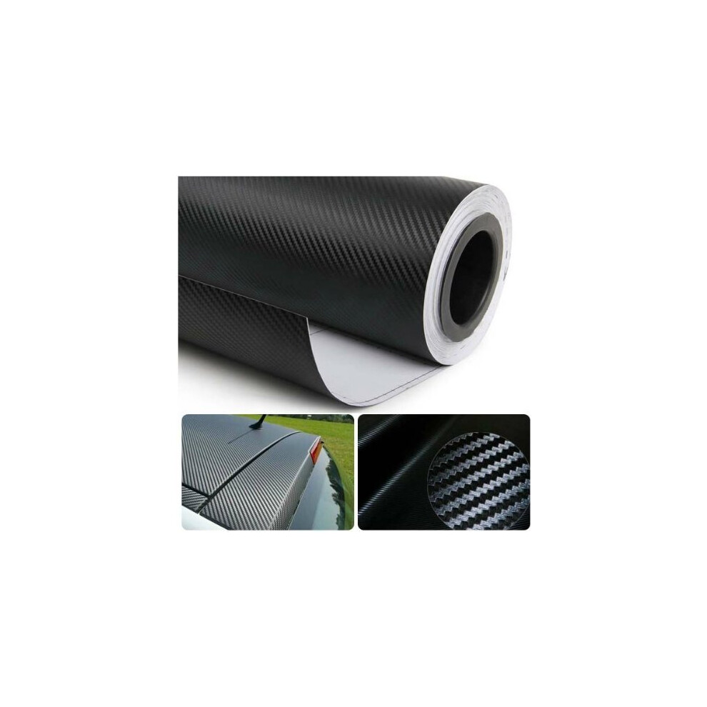3D Carbon Fiber Film Twill Weave Vinyl Sheet Roll Wrap (24"""" X 60"""" ) Black 608356680220