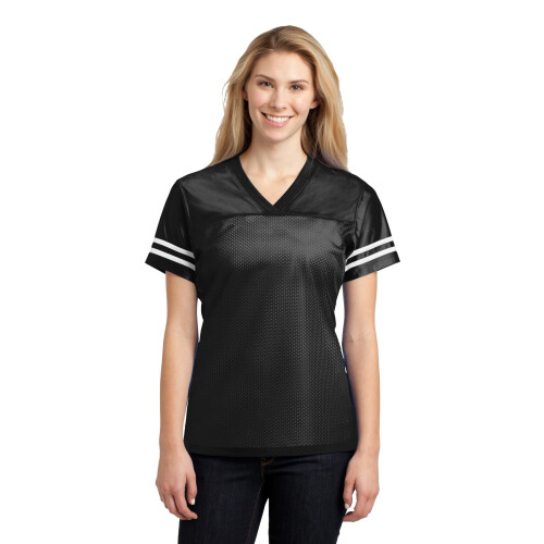 SPORT-TEK Dmsk PosiCharge Replika Jersey LST307 Cern/Bl velk