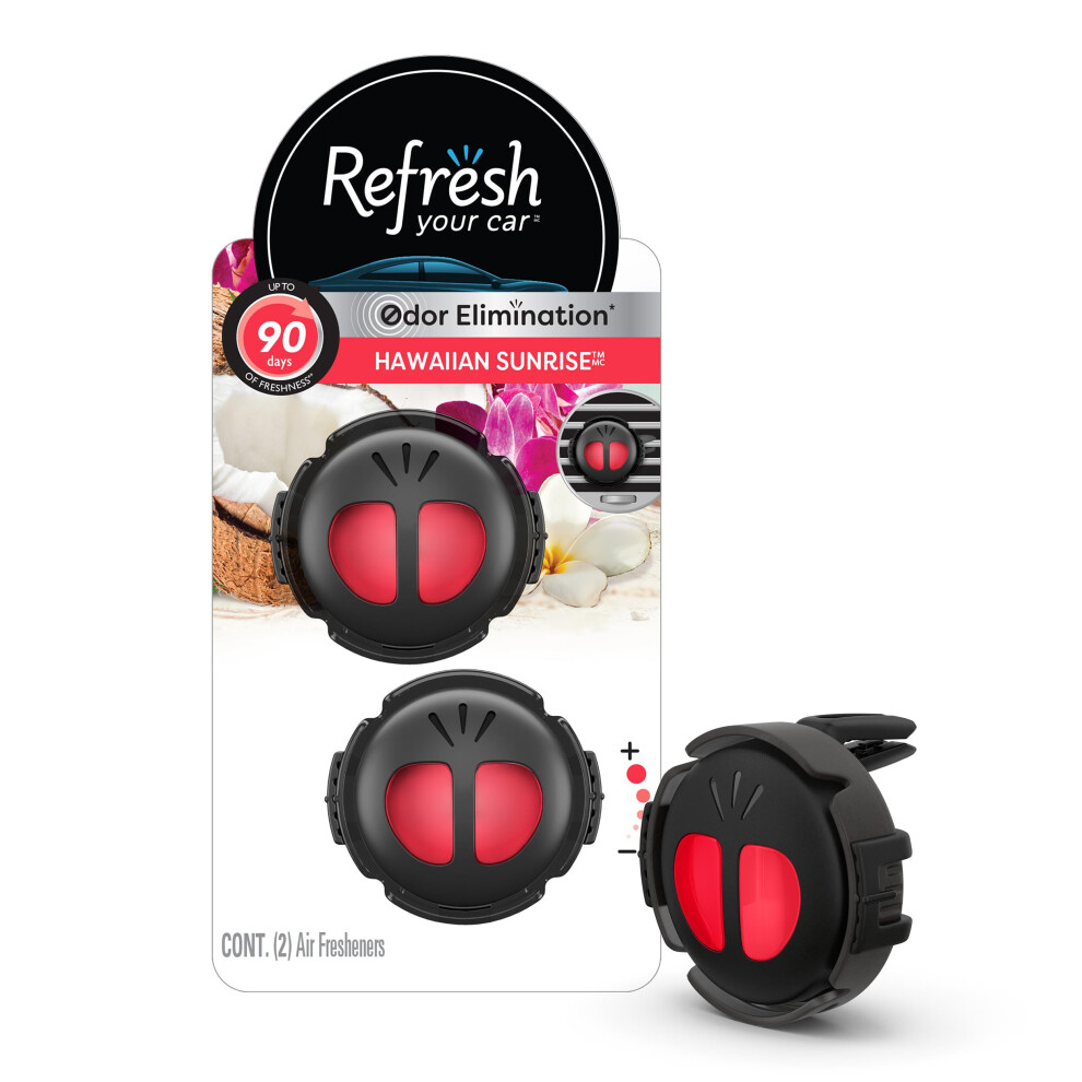 Refresh Your Car Mini Diffuser Car Air Fresheners Hawaiian Sunrise Scent 2 Pack 012844091366