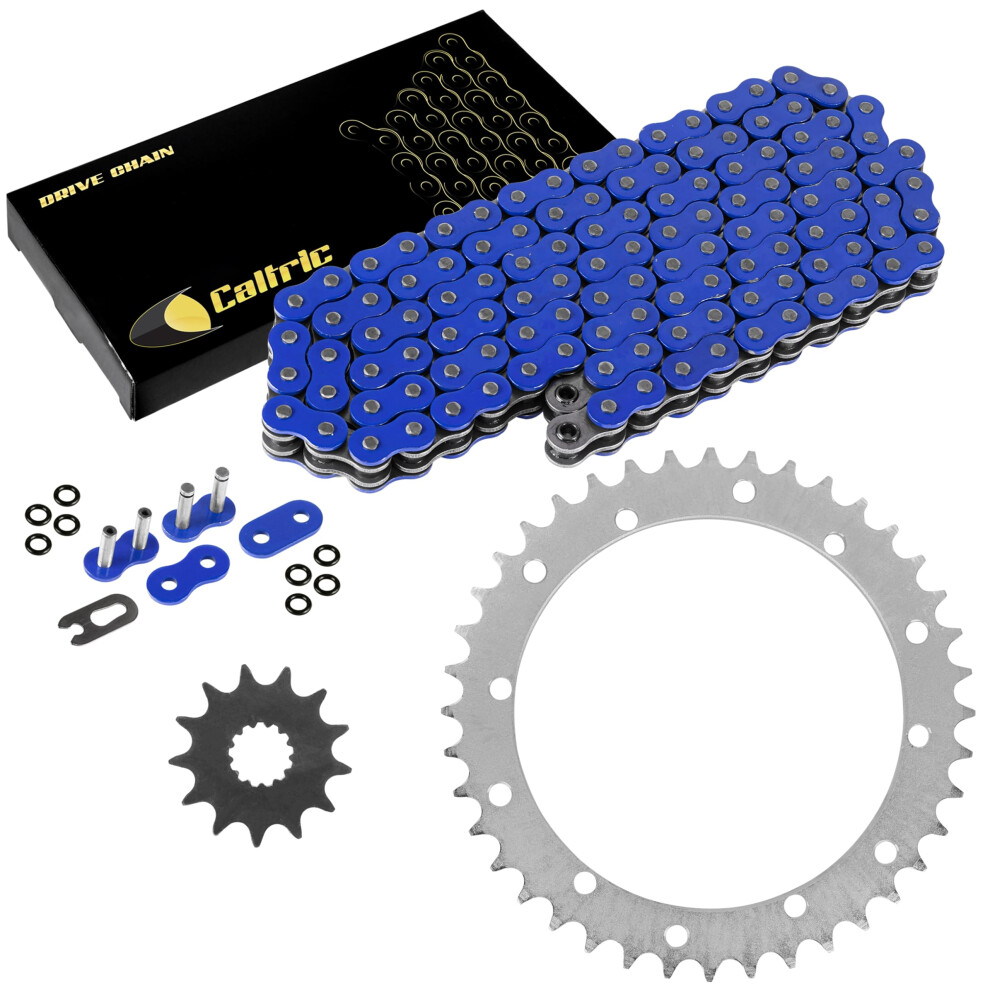 Caltric Oring Drive Chain & Sprockets Kit Compatible With Yamaha Raptor 660 Yfm660r Yfm660r 20012005 Blue 888552338457