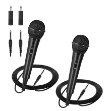 Dynamisches Gesangsmikrofon mit Nierencharakteristik und Mikrofonadaptern für Karaoke