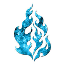 Arte delle fiamme del fuoco - Adesivo decalcomania in vinile - 3,75"" x 6"""" - Fiamme blu