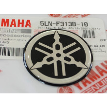 Yamaha 5LN-F313B-10  Vritable diapason Yamaha 40 mm de diamtre avec logo emblme noir/argent en forme de dme surlev en rsine gel autocolla
