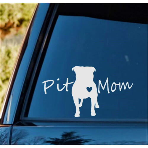 Bluegrass stickers Pit Bull Pit moeder Pitbull hond sticker sticker (wit 7,5"") 1