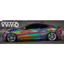 VViViD Film adhsif en vinyle chrom holographique noir avec finition arc-en-ciel, film adhsif  libration d'air pour bricolage, 1,49 pi x 5 pi