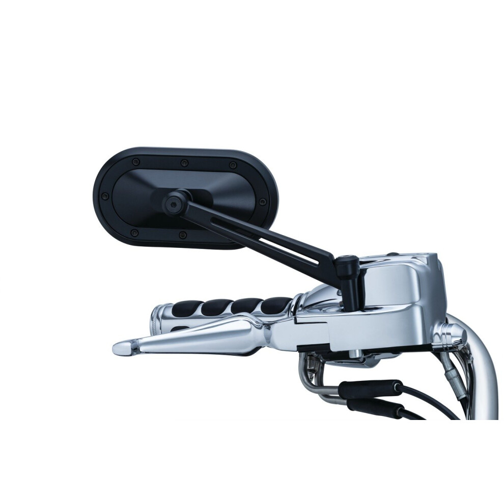 Kuryakyn 1737 Motorcycle Handlebar Accessory Heavy Industry Rear View Side Mirrors Satin Black 1 Pair