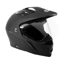 MMG-helm Dual Sport Off-road motorfiets Crossmotor ATV - opklapbaar vizier - model 23 (groot zwart mat)