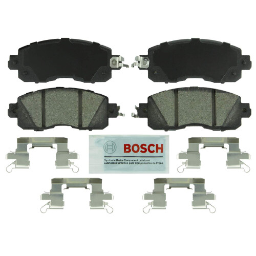 Bosch BOSCH BE1650H Blue Ceramic Disc Brake Pad Set With Hardware - Compatible With Select Nissan Altima Leaf; FRONT