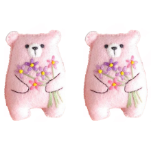 Kleiner Taschen-Umarmungsstraußbär, süßer Blumenstraußbär, Rosa