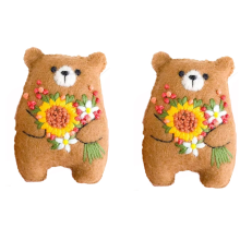 Kleiner Taschen-Umarmungsstraußbär, süßer Blumenstraußbär, Braun