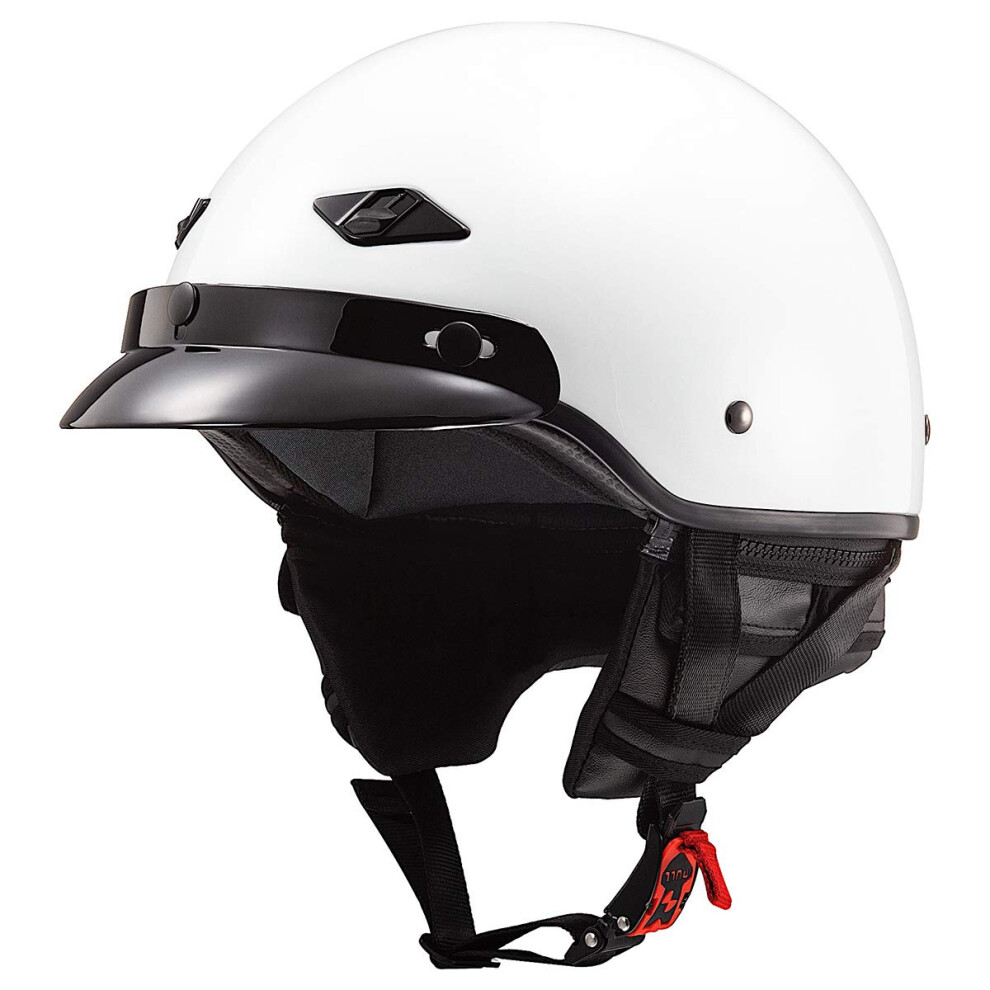 LS2 Helmets Bagger Motorcycle Half Helmet (Gloss White - Large)-image-OPC-PJY9CQG-NEW